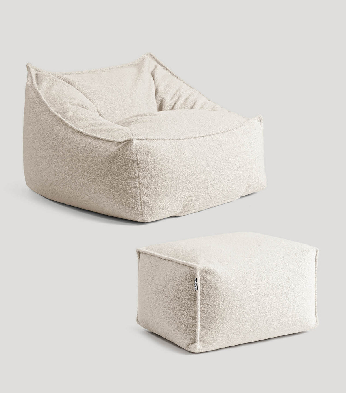 'Snug' Bouclé bean bag armchair reading chair