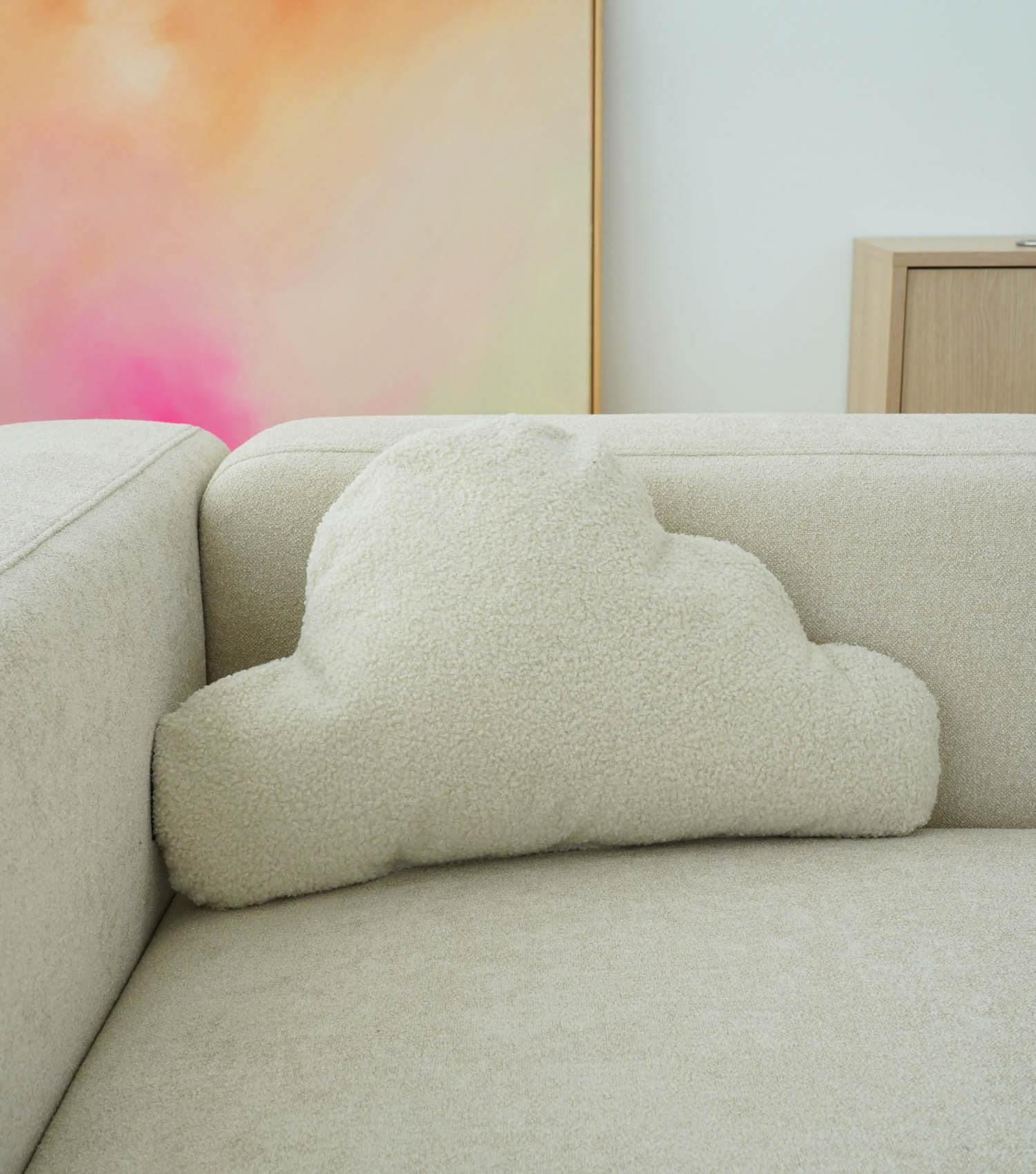 Bouclé Kissen Wolkenform Dekokissen Sofakissen Nackenkissen Zierkissen Kinderkissen