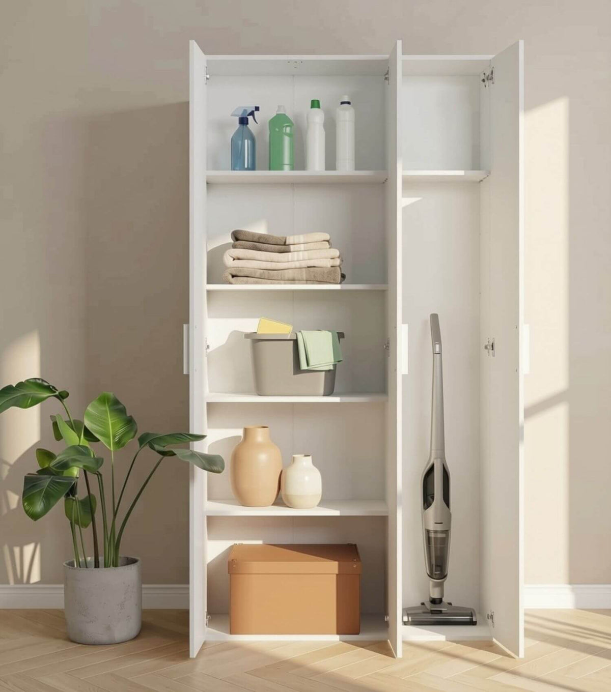 Utility cabinet 'Trio' household cabinet broom cupboard pantry cabinet