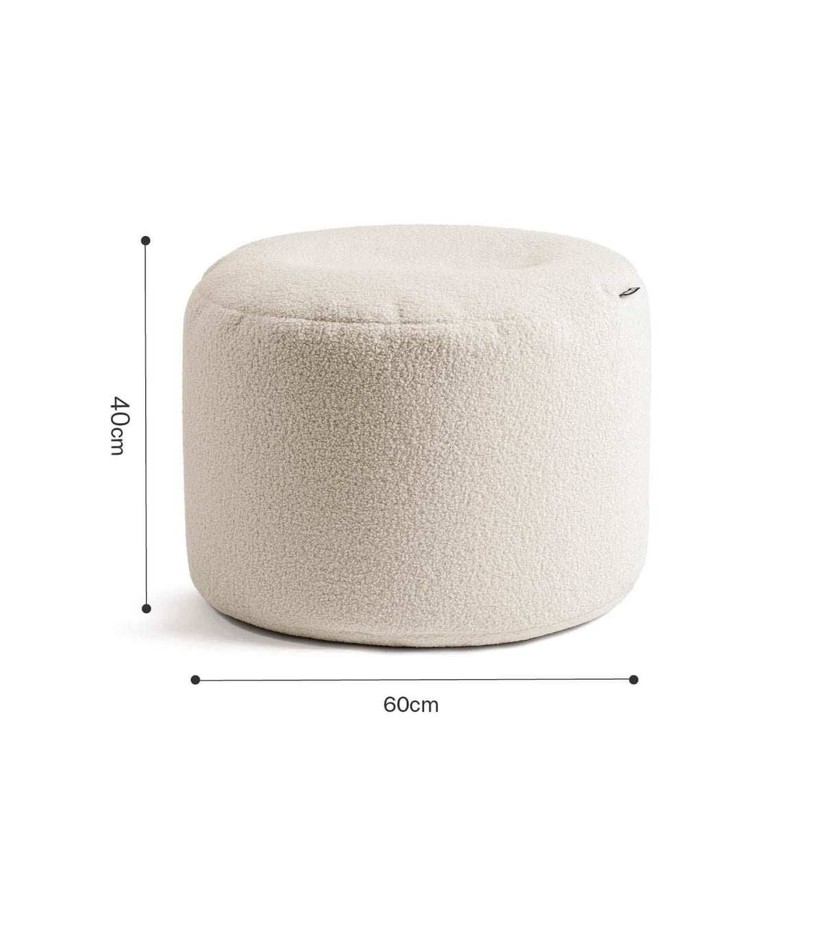 mokebo® 'Mochi' Bouclé pouf seat stool footstool side table