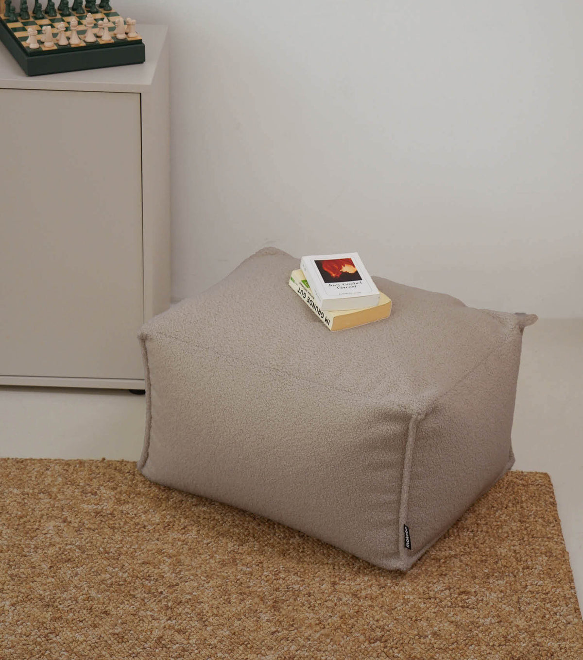 mokebo® 'Block' Bouclé pouf footstool seat cushion floor cushion