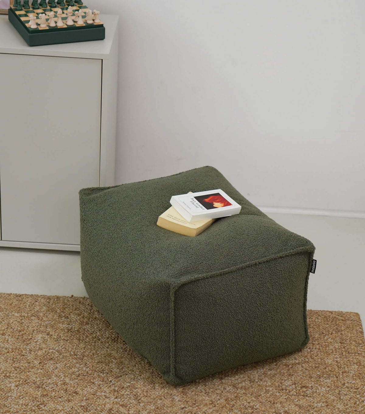 mokebo® 'Block' Bouclé pouf footstool seat cushion floor cushion