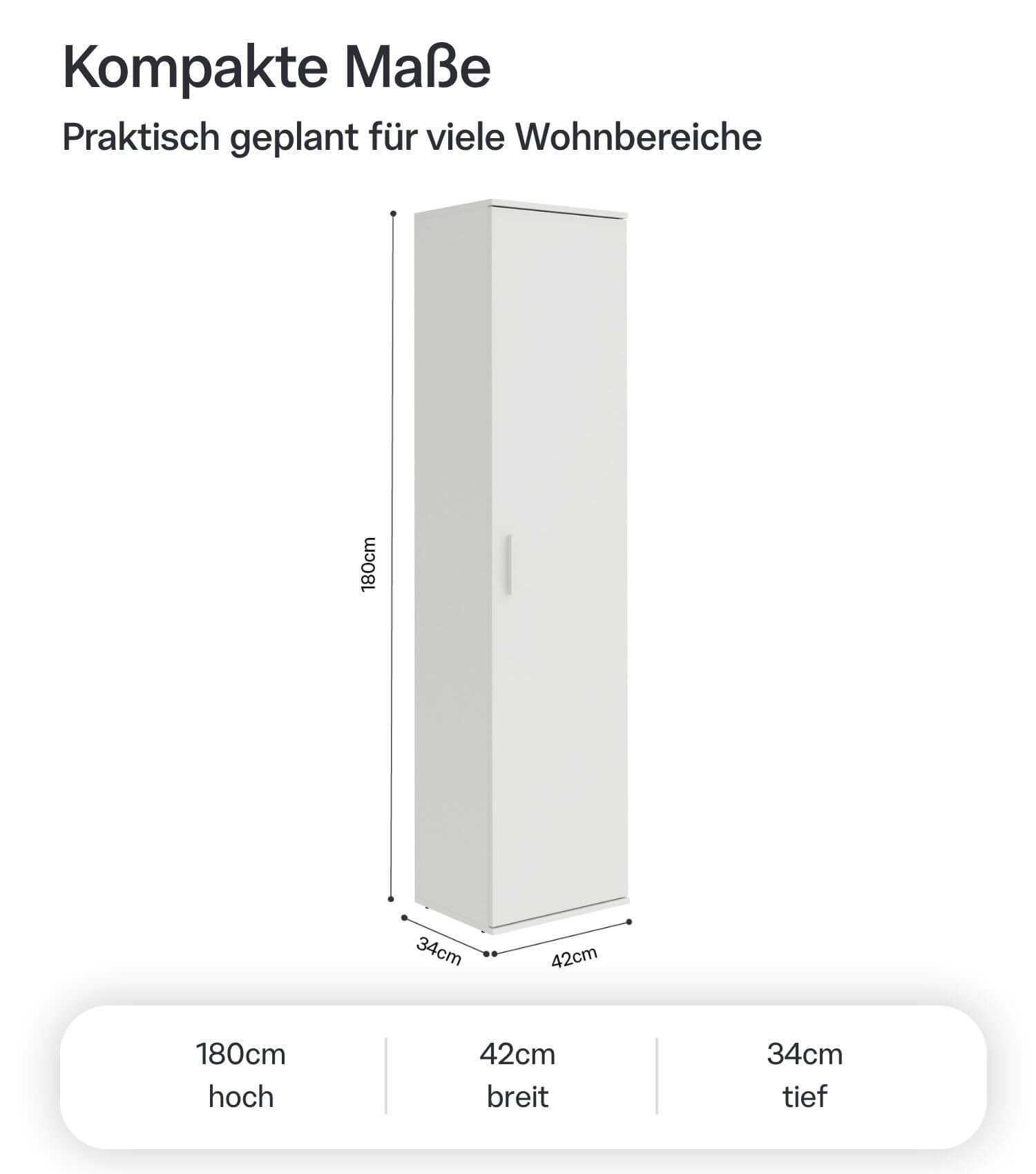 Armoire polyvalente étroite 'Der Kompakte'