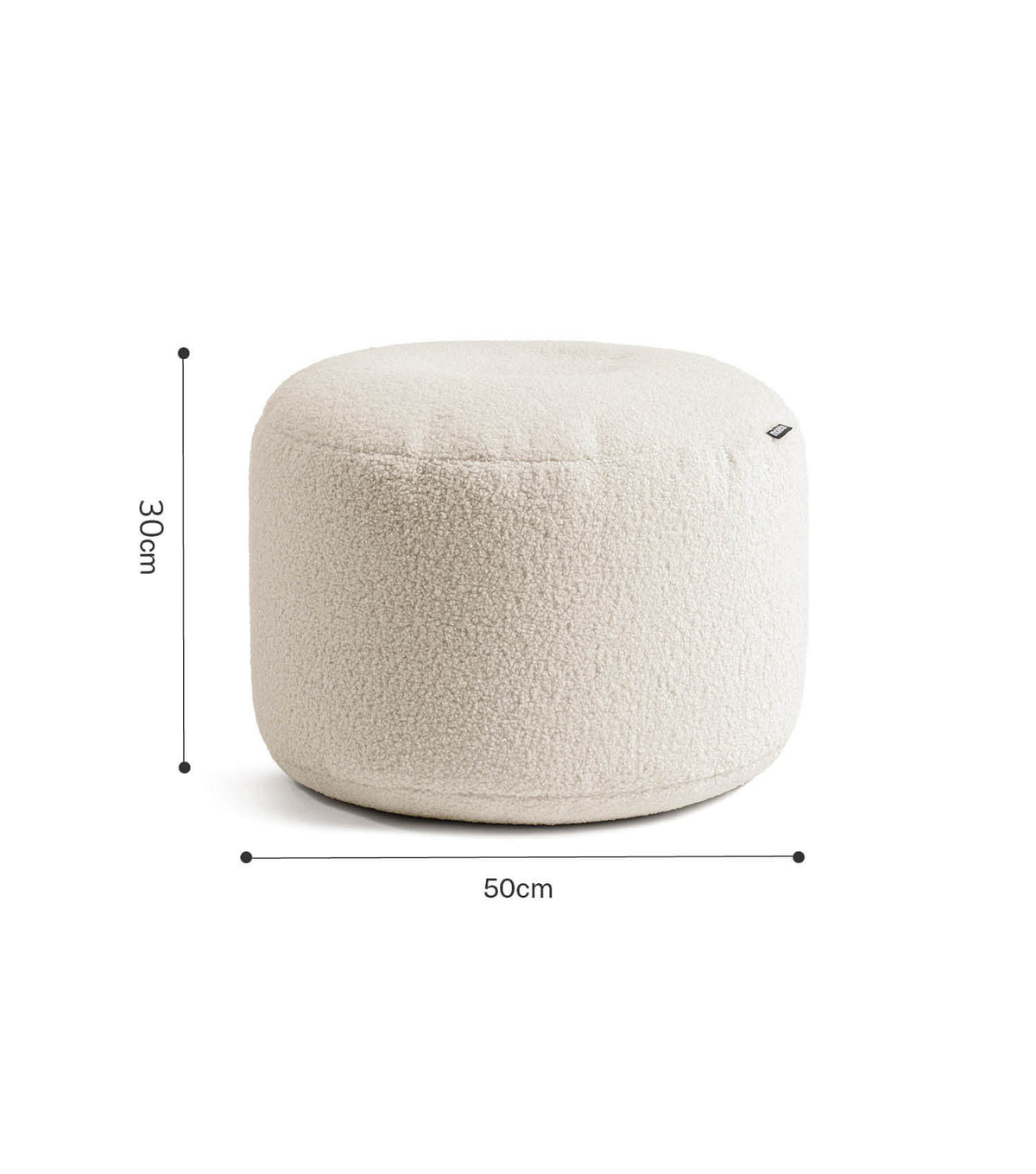 mokebo® 'Mochi' Bouclé pouf seat stool footstool side table