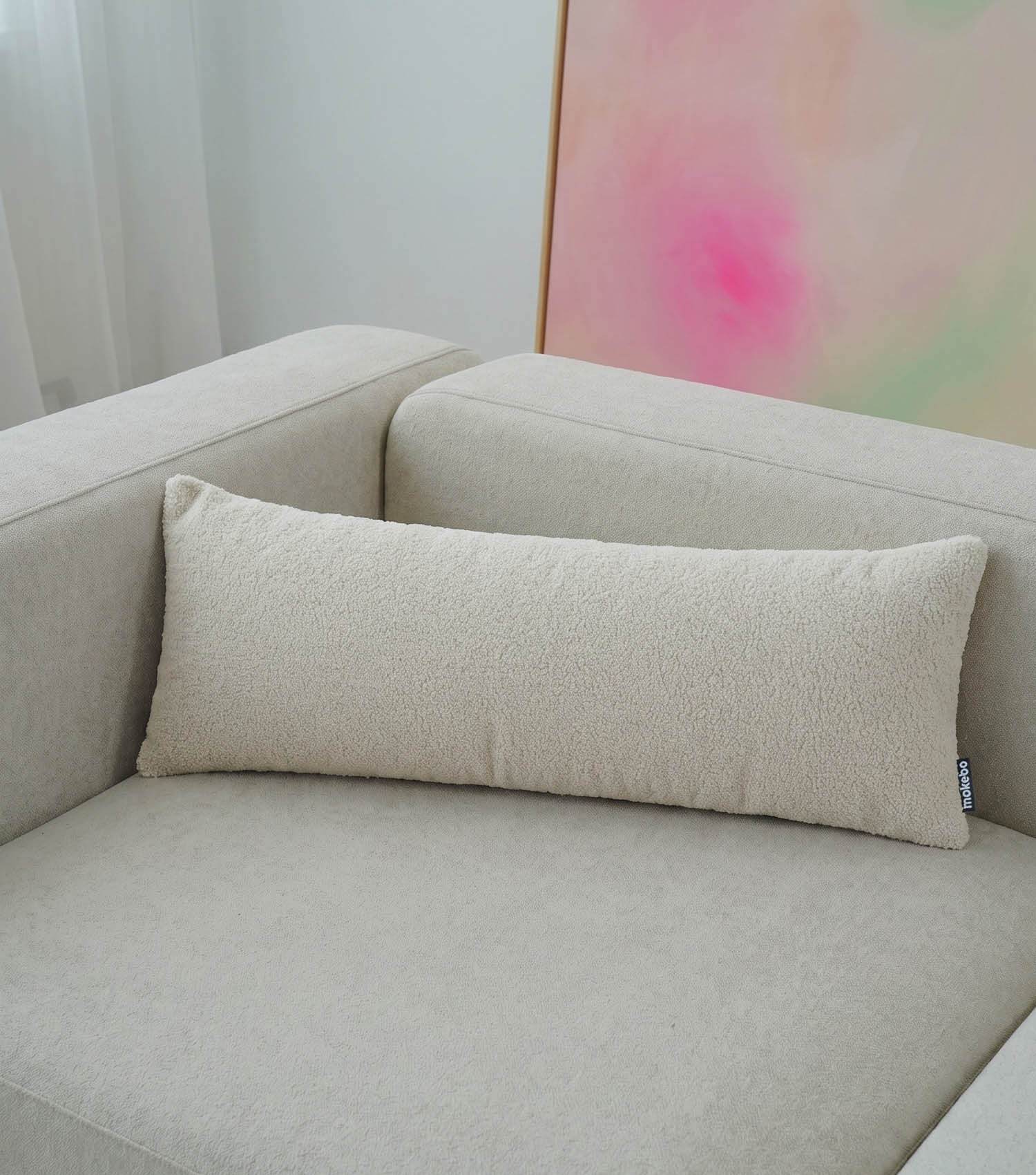 Lendenkissen Dekokissen Couchkissen Bouclé Kissen Rückenkissen Nackenrolle
