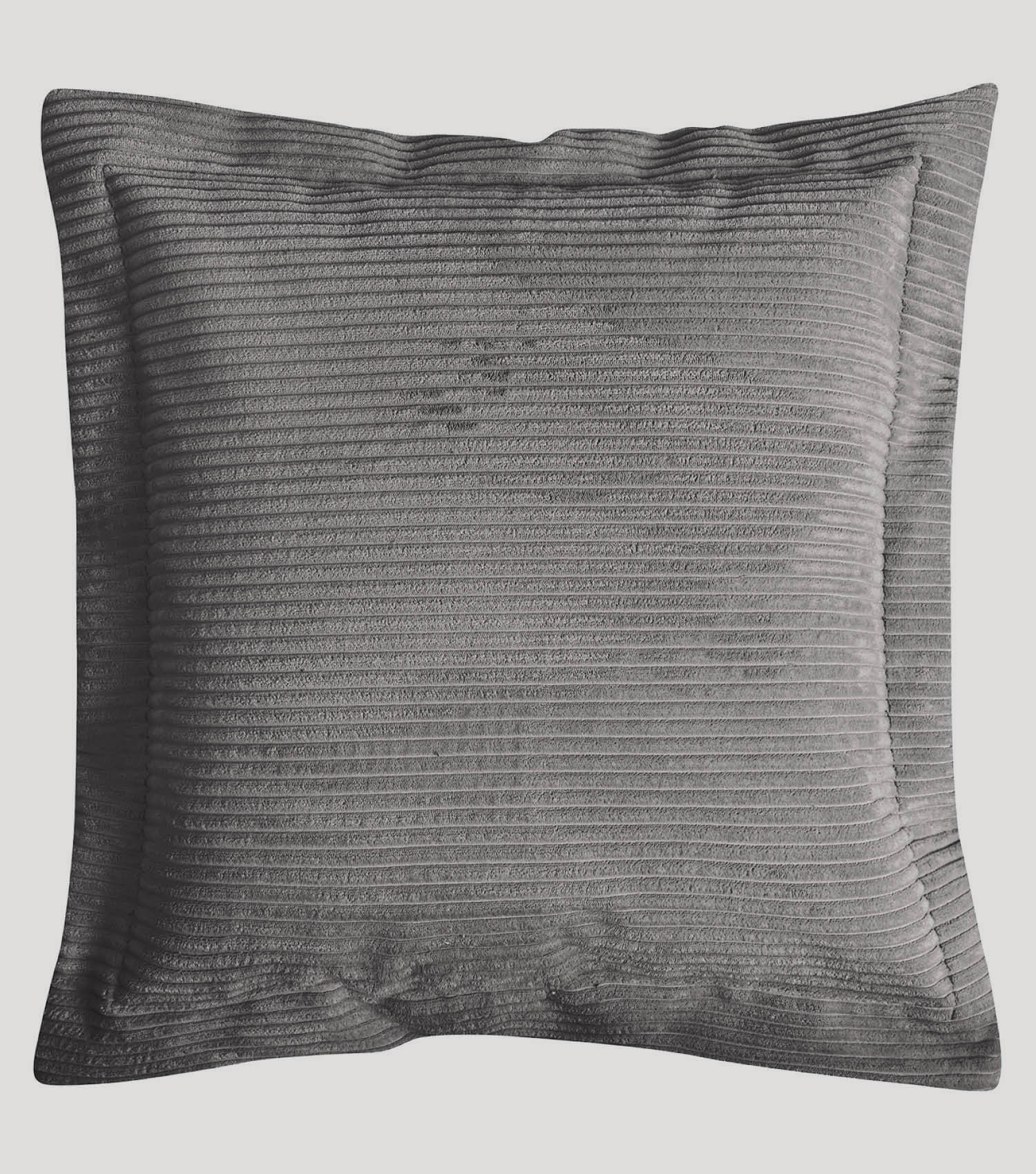 Coussin de canapé décoratif en velours côtelé, couleur anthracite