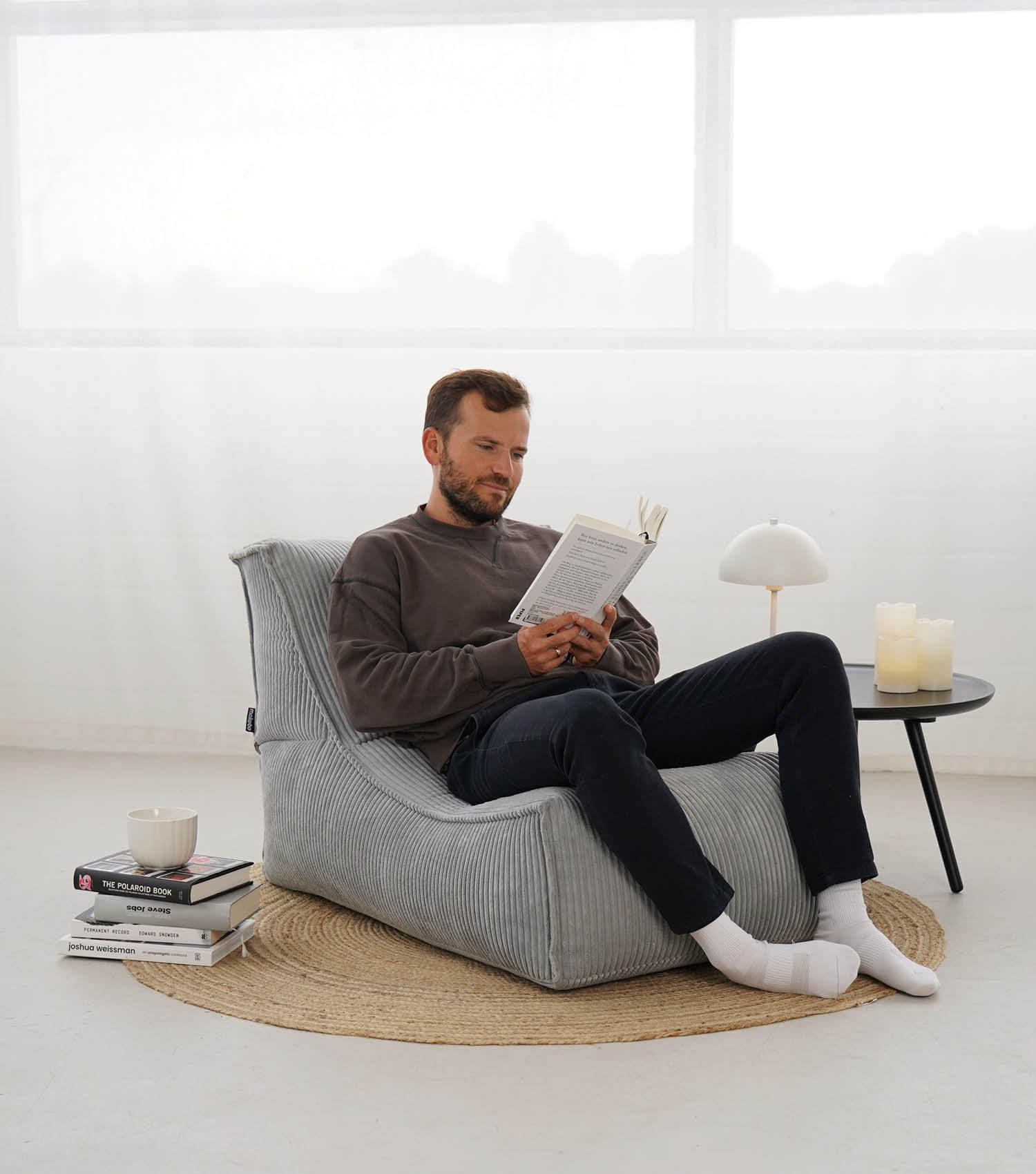 Sitzsack XXL + Pouf für Kinder & Erwachsene mit Füllung 'Der Gelassene'