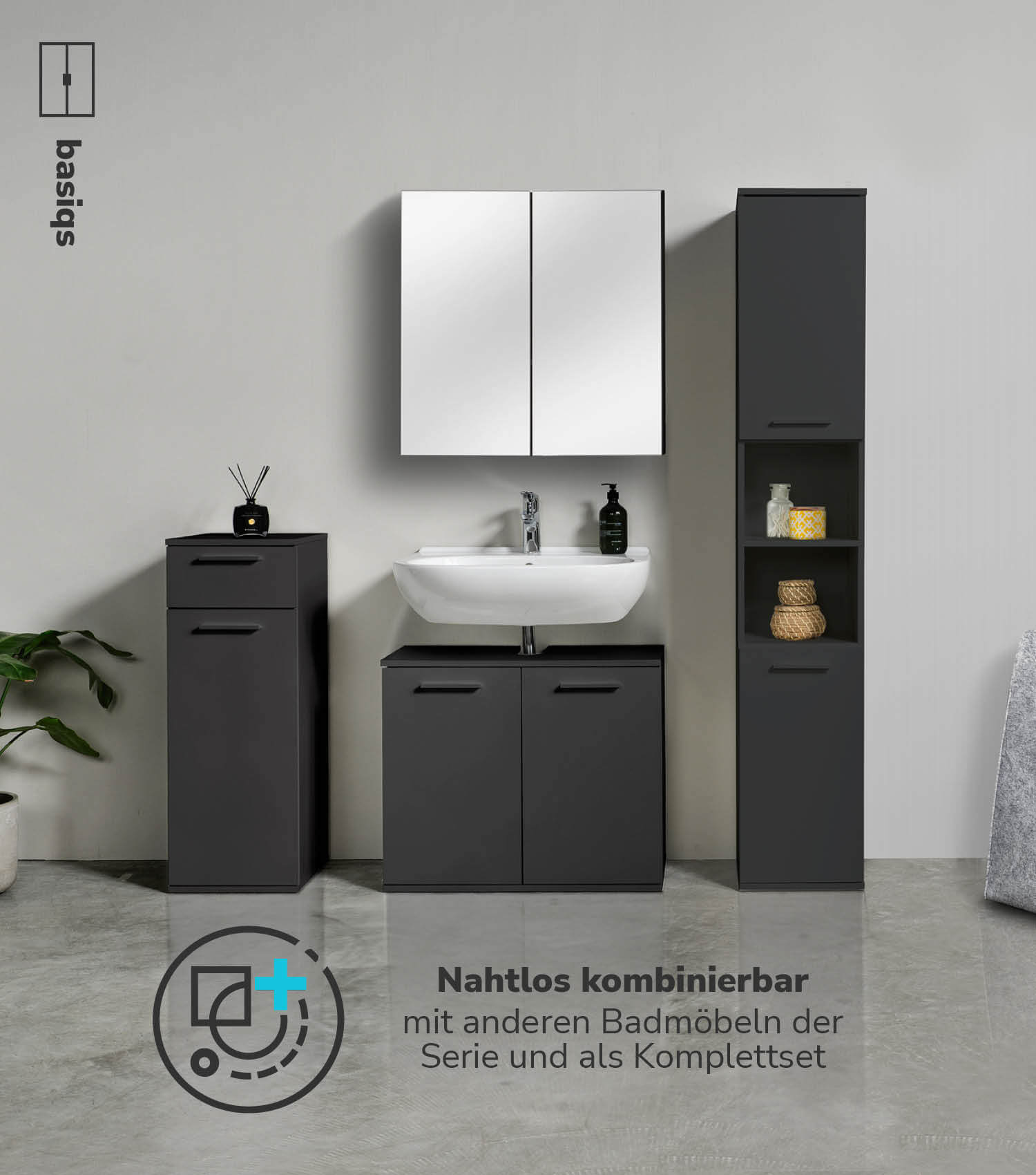 Bad-Beistellschrank Badschrank Badezimmerschrank Beistellschrank Badregal
