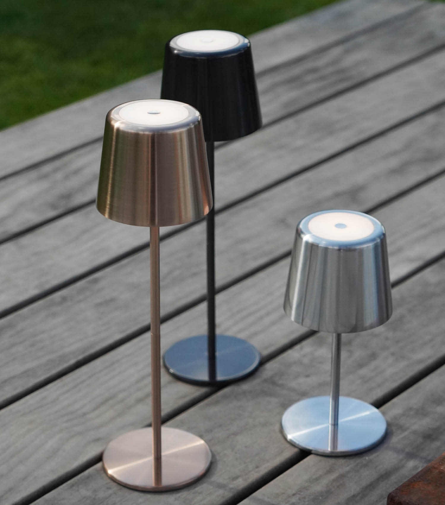 Tischlampe kabellos Akku Tischleuchte dimmbar aufladbar Outdoor Lampe
