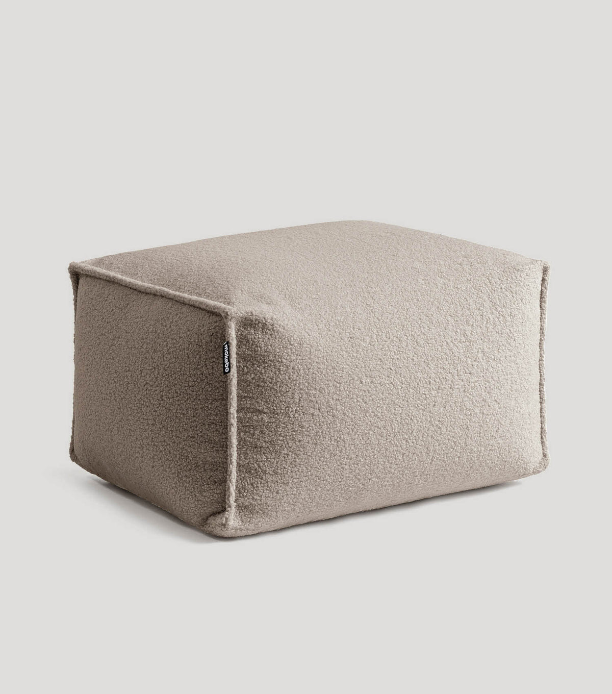 mokebo® 'Block' Bouclé poef hocker voetenbankje vloerkussen#sku_PF2Felis-076sand