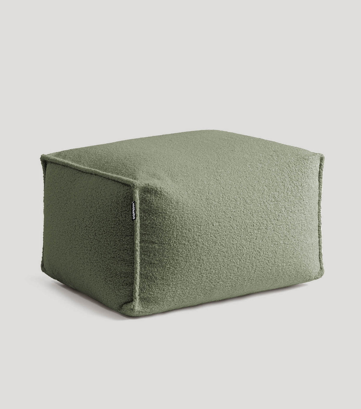 mokebo® 'Block' Bouclé poef hocker voetenbankje vloerkussen#sku_PF2Felis-090dgruen