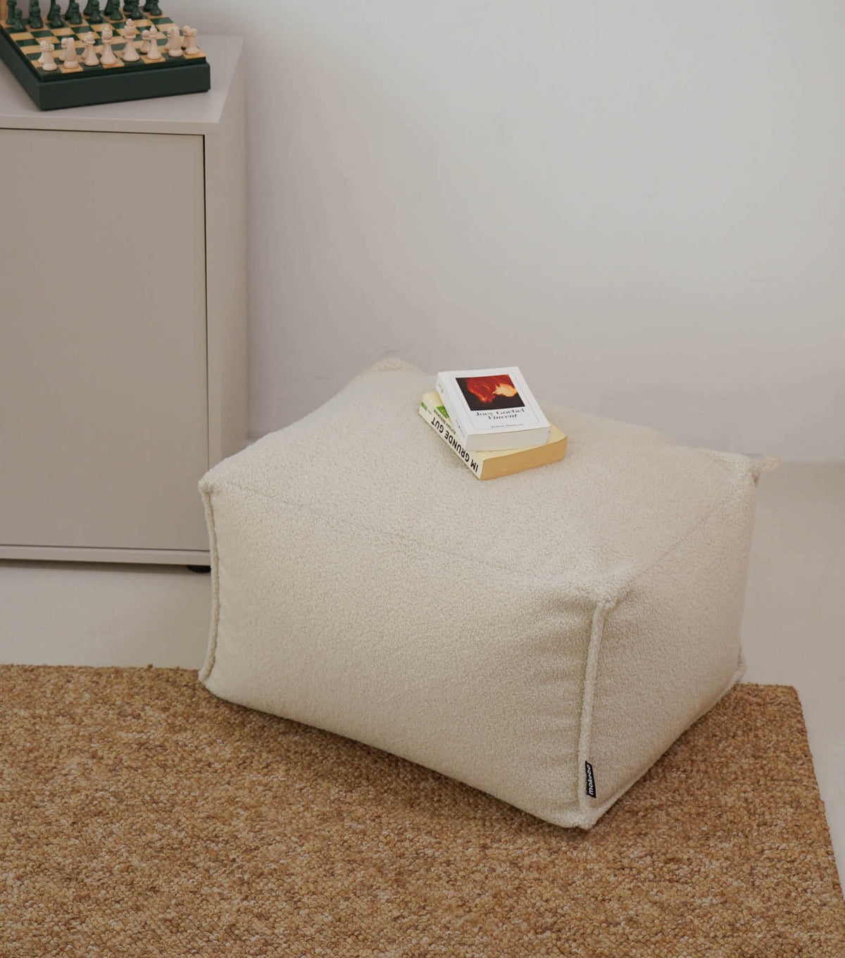 mokebo® 'Block' Bouclé Pouf Hocker Sitzhocker Bodenkissen