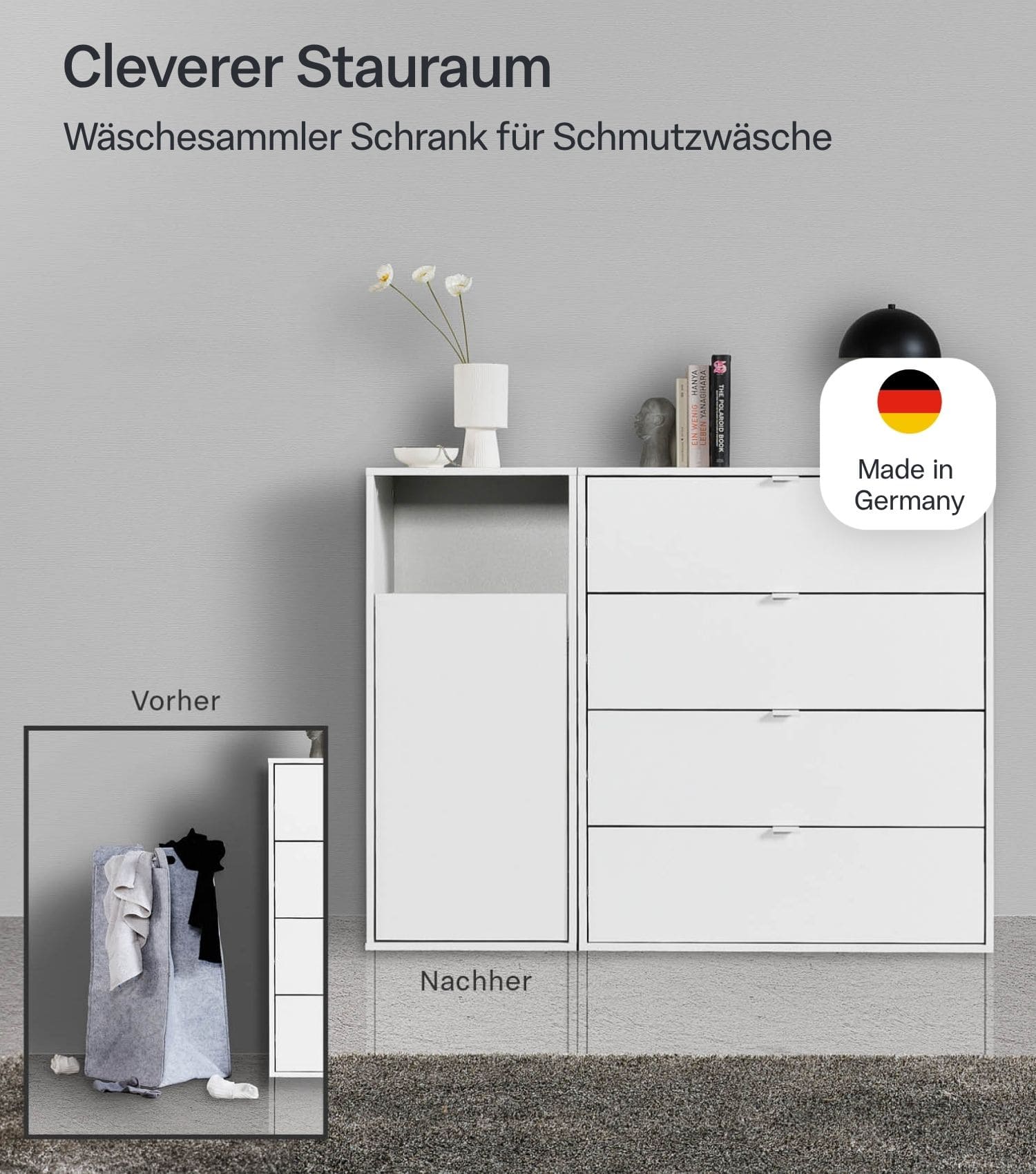 Wasmandkast 'Der Wäschehüter'