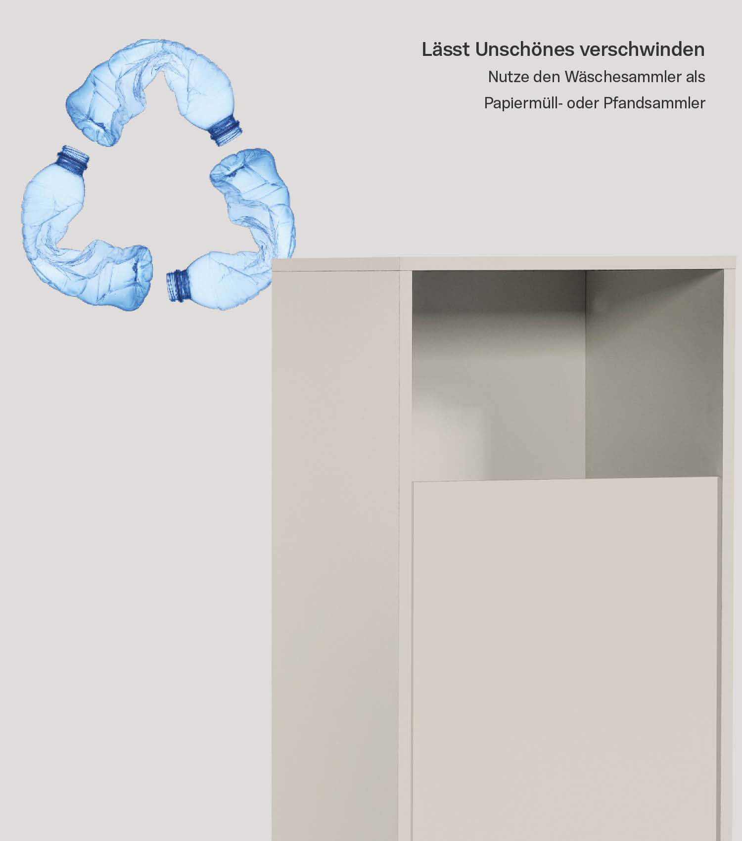 Wäscheschrank Wäschesammler Wäschekorb Holz Wäschetrenner Wäschebox