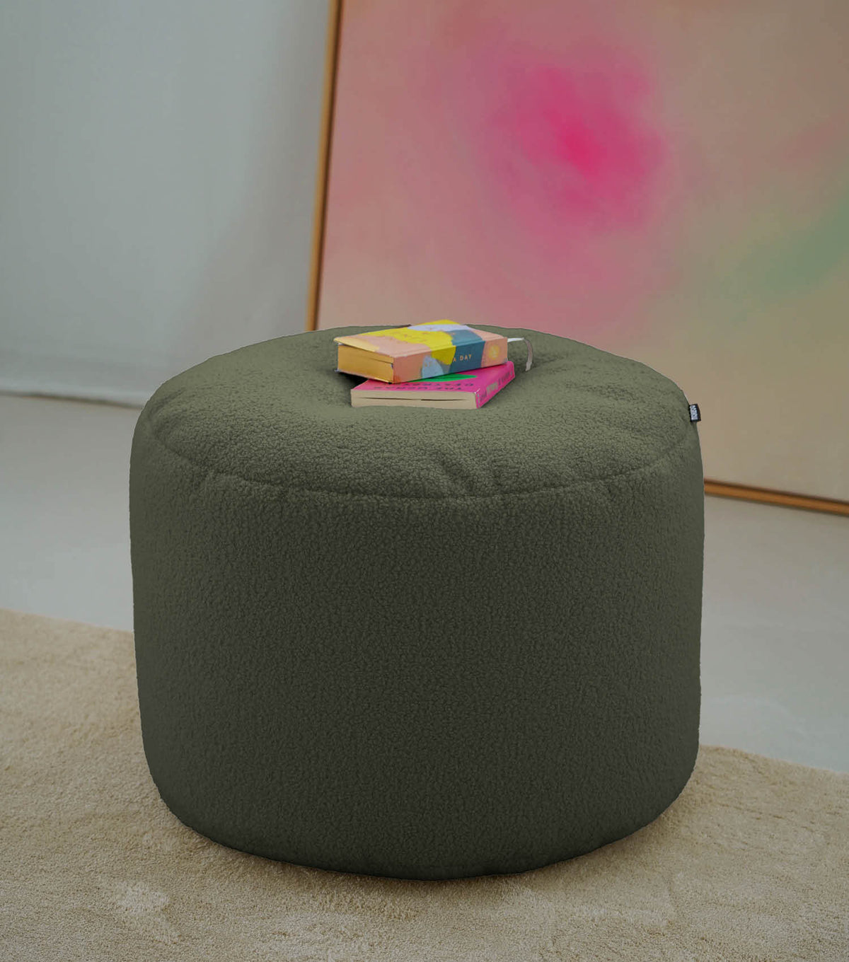 mokebo® 'Mochi' Bouclé Pouf Sitzhocker Fußhocker Beistelltisch