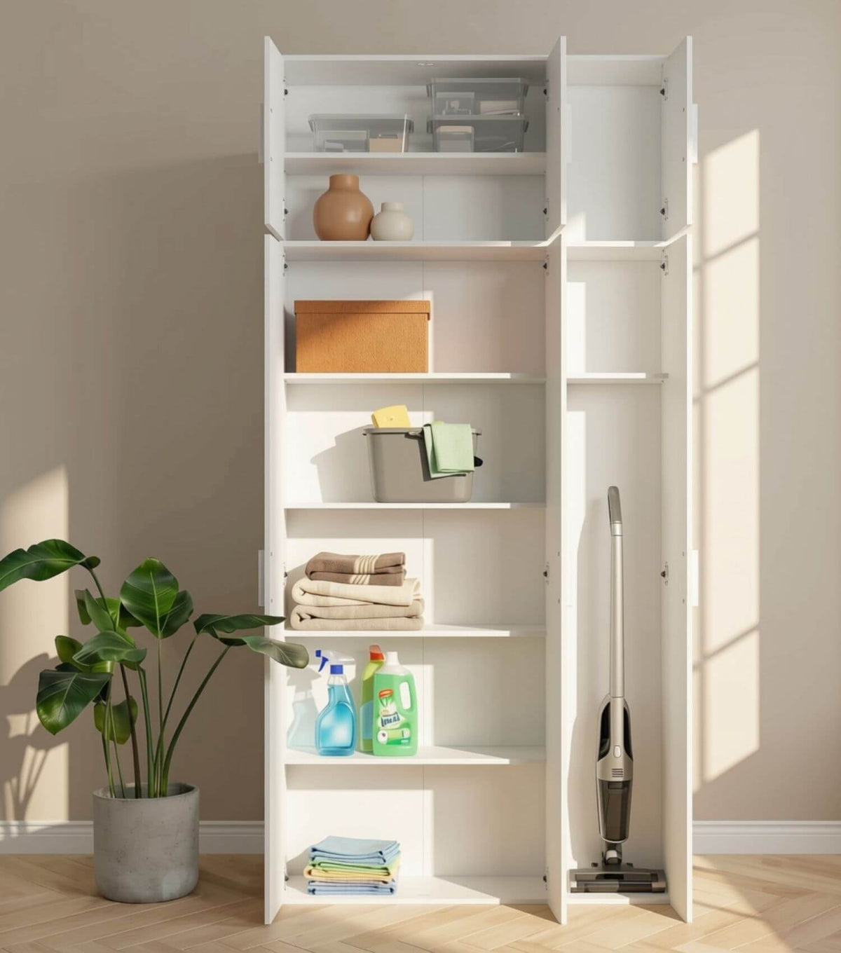 Utility cabinet 'Trio' household cabinet broom cupboard pantry cabinet