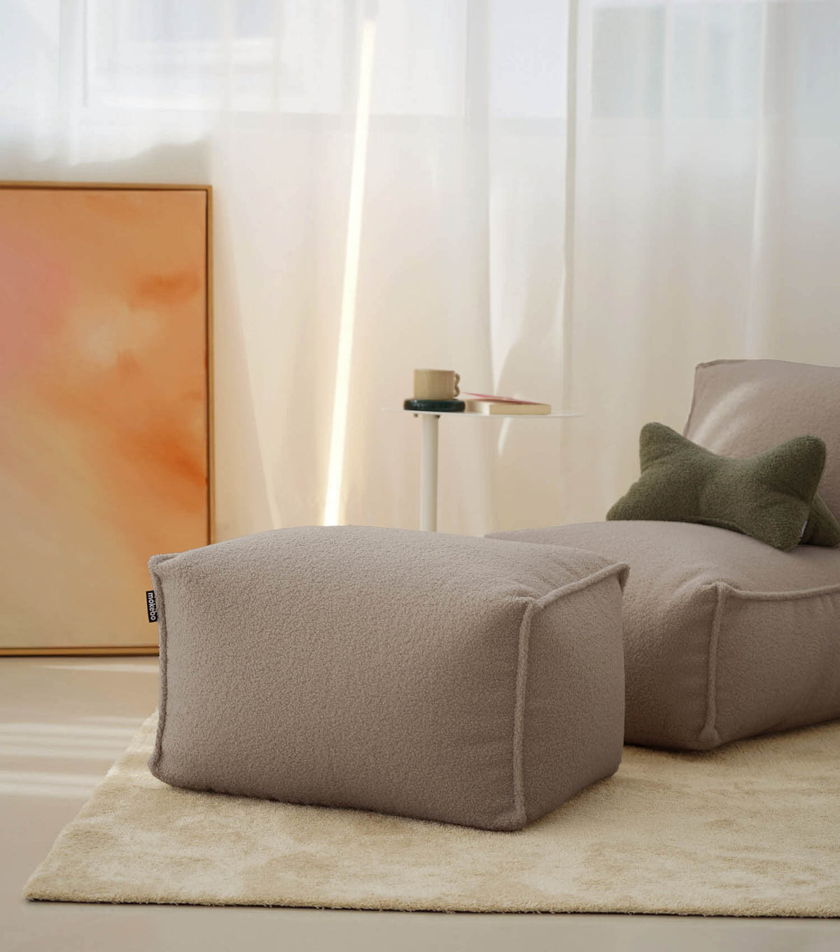 mokebo® 'Block' Bouclé Pouf Hocker Sitzhocker Bodenkissen