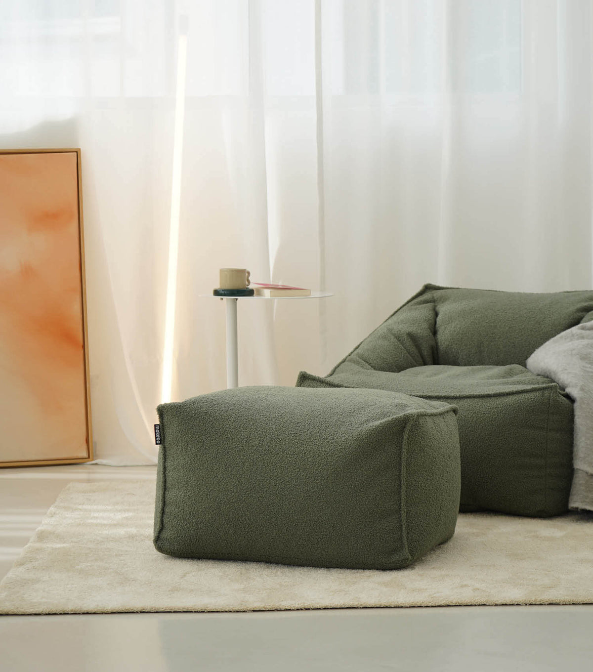 mokebo® 'Block' Bouclé Pouf Hocker Sitzhocker Bodenkissen