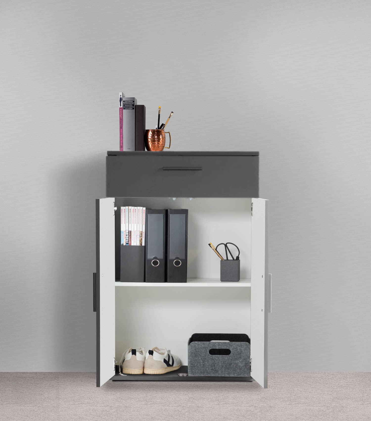 Mehrzweckschrank + Schubladen 'Der Praktische' Aktenschrank Schuhschrank