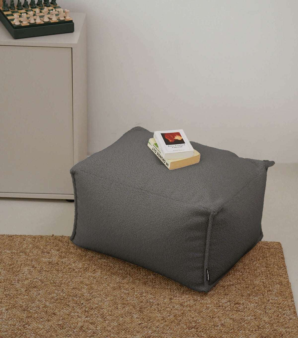 mokebo® 'Block' Bouclé Pouf Hocker Sitzhocker Bodenkissen