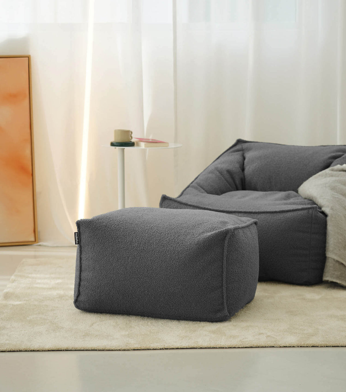 mokebo® 'Block' Bouclé Pouf Hocker Sitzhocker Bodenkissen