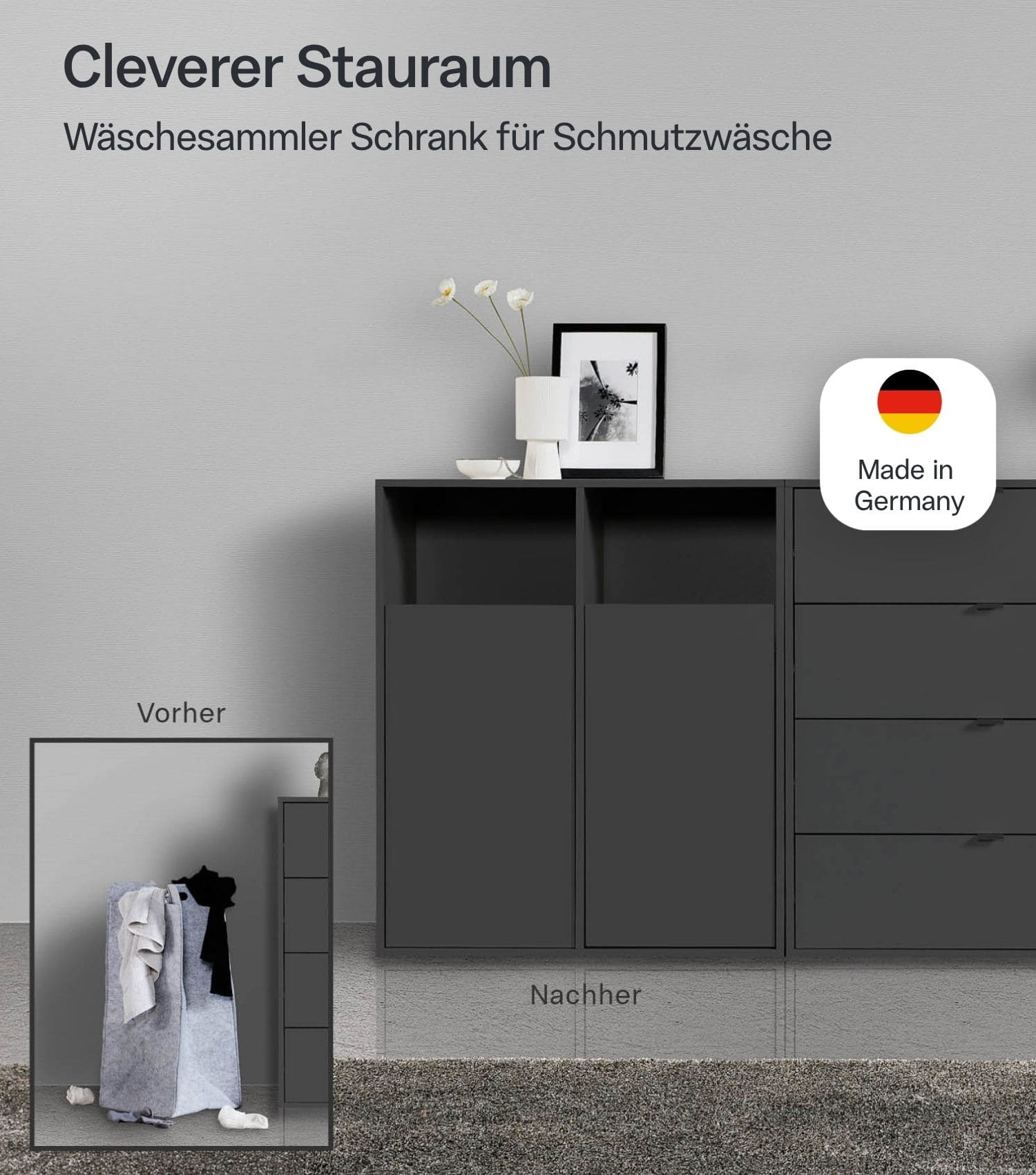 Wasmandkast 'Der Wäschehüter'