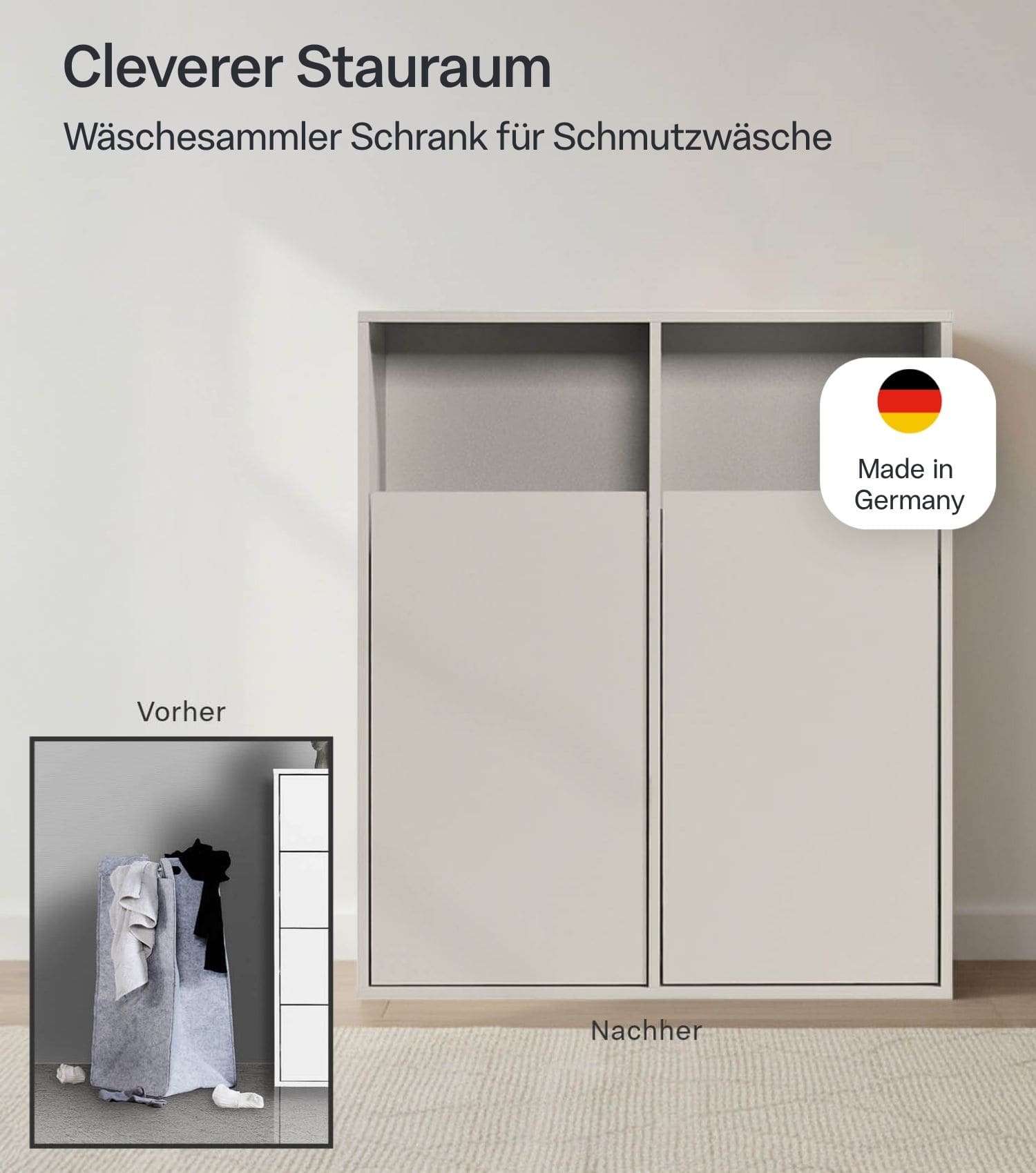 Wasmandkast 'Der Wäschehüter'