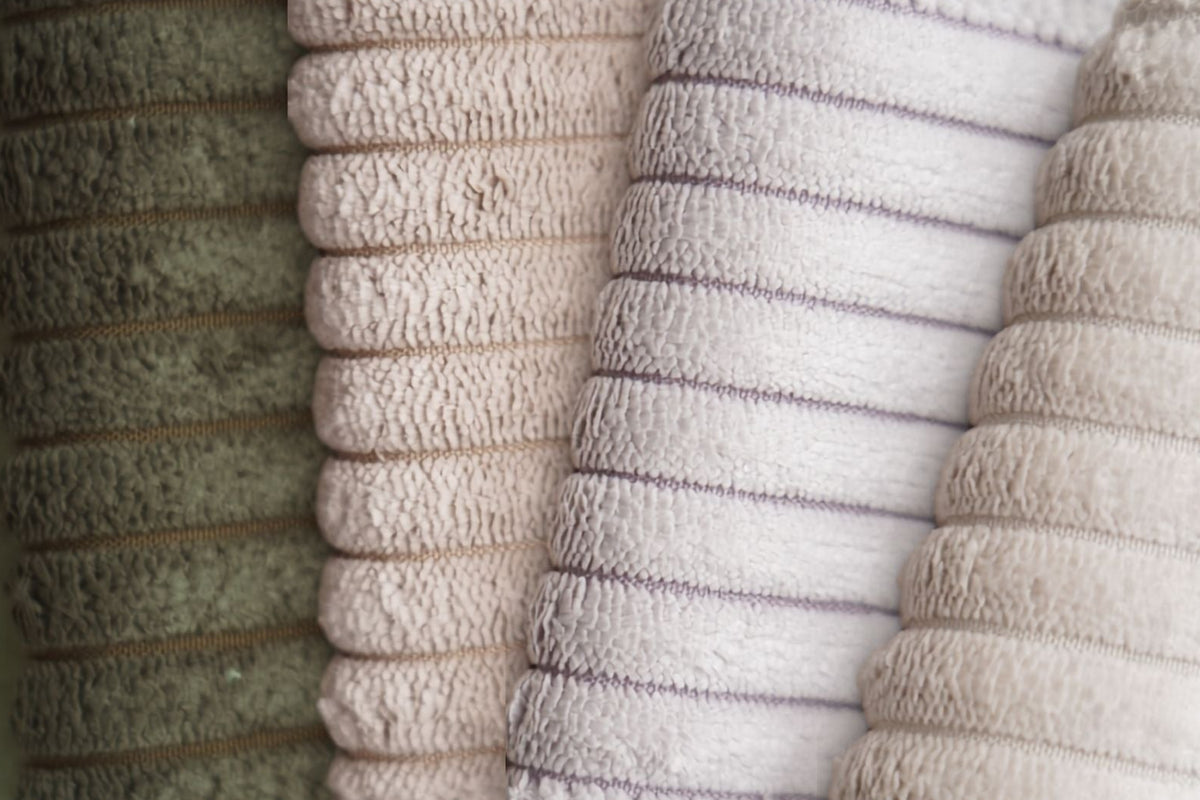 Stofstaal van mokebo in Olive, Beige, Lightgrey en Taupe