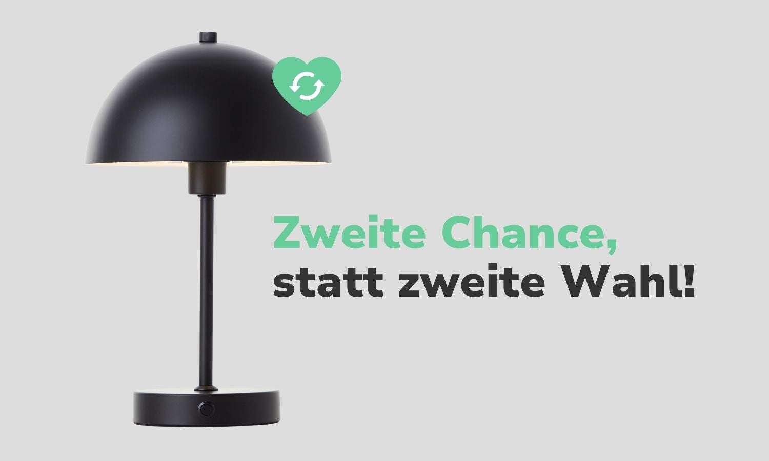 kabellose Tischlampe schwarz second hand fundgrube 