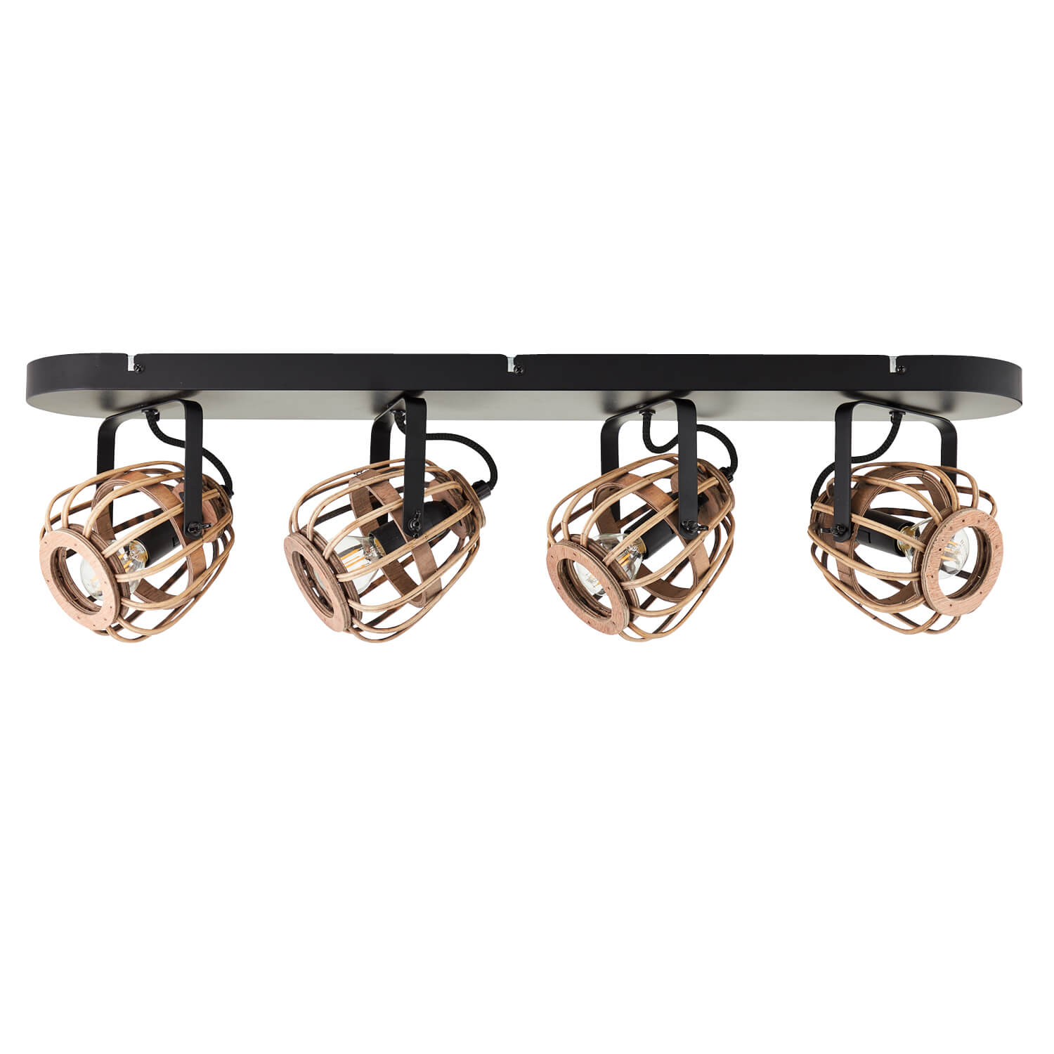 Deckenlampe Boho Style Rattan 'Die Natürliche' dimmbarer Deckenstrahler #sku_LP17d_99616-76_br