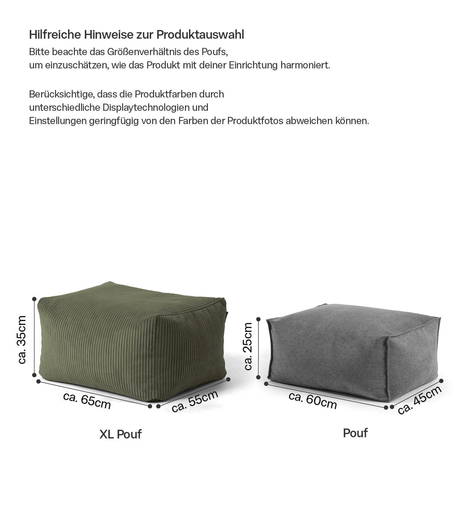 Indoor Pouf Hocker Sitzkissen Bodenkissen 'Der Ruhestifter' Fußhocker eckig